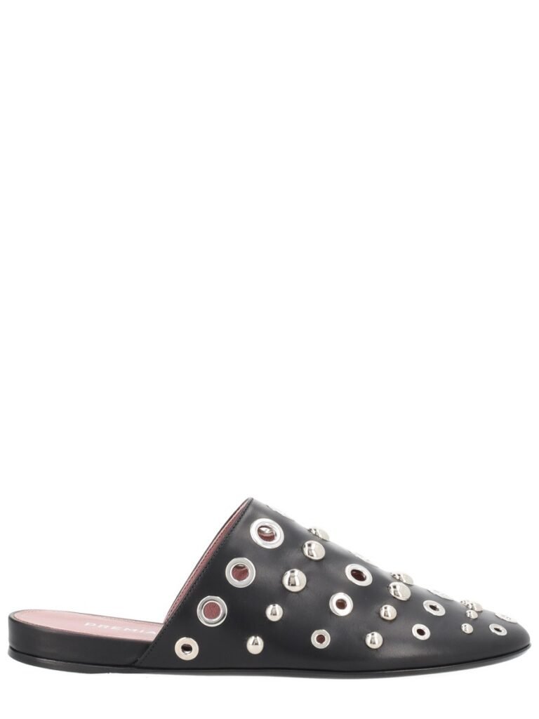 LEATHER SLIPPER WITH STUDS