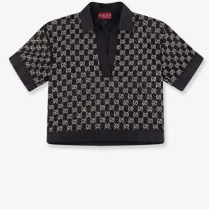 Lightweight lamé wool tweed top