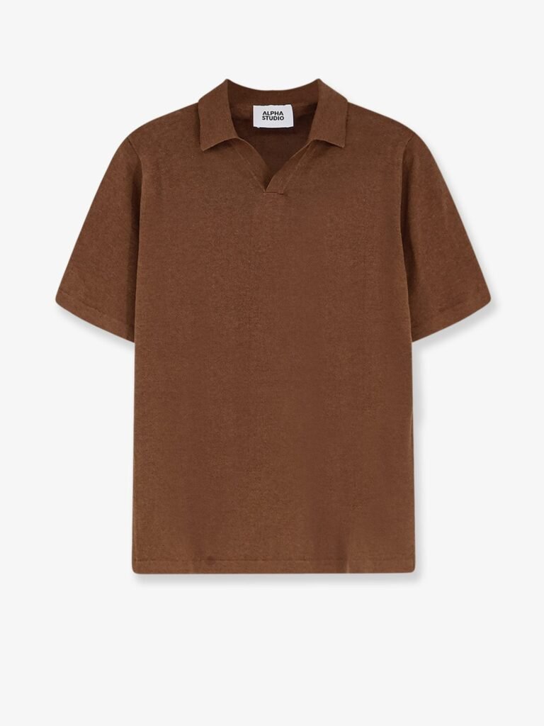 Linen and cotton blend polo shirt