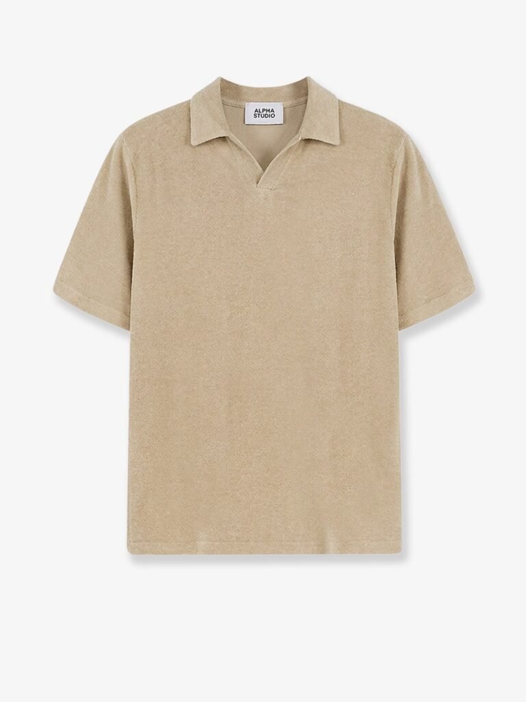Linen and cotton blend polo shirt