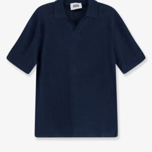 Linen and cotton blend polo shirt