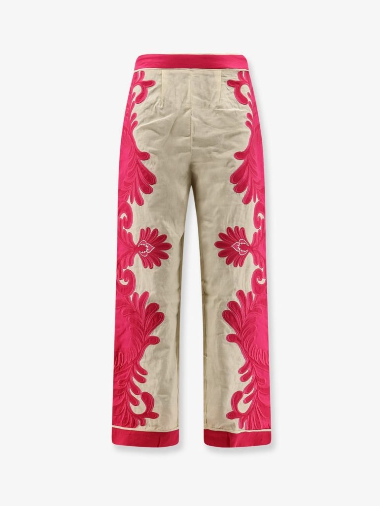 Linen and viscose blend trousers