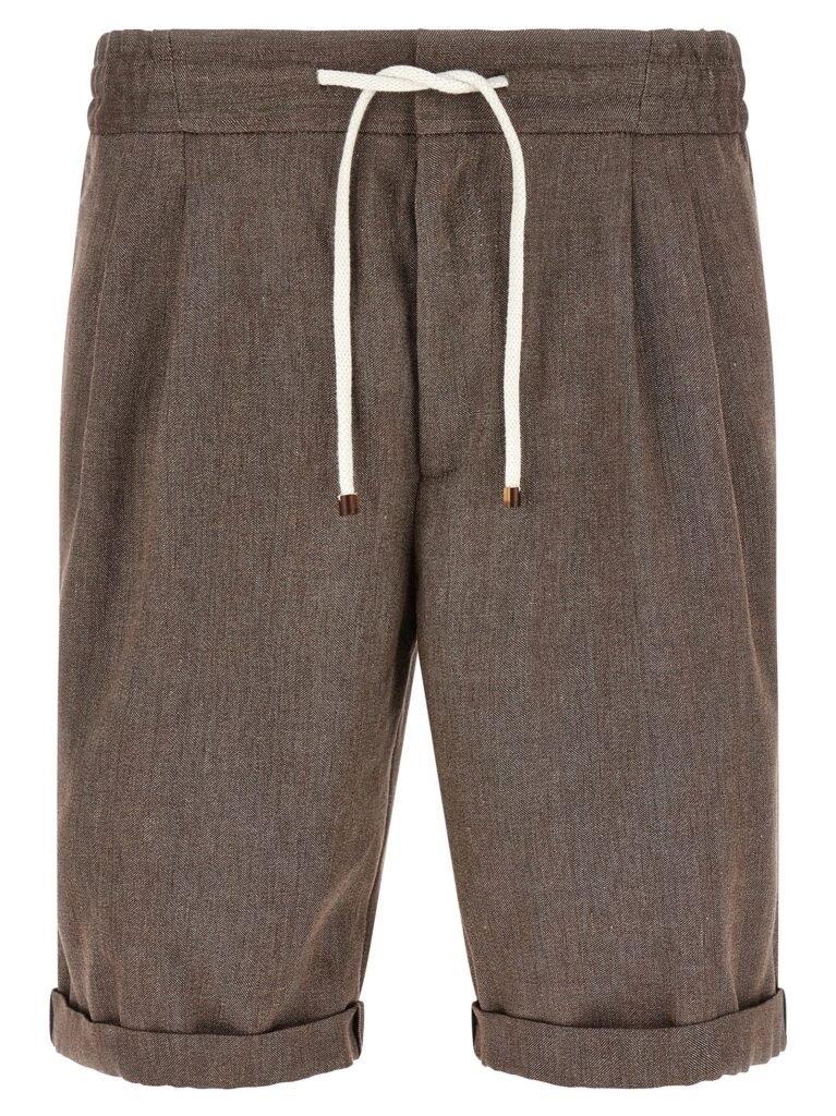 Linen and wool bermuda shorts