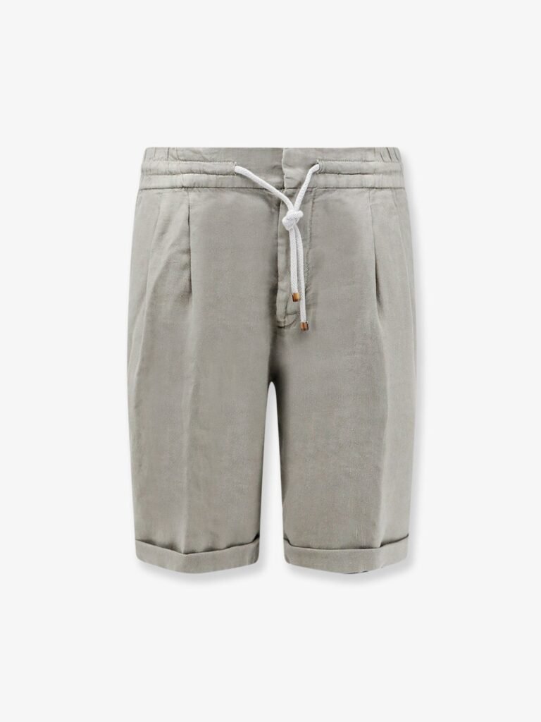 Linen bermuda shorts with drawstring