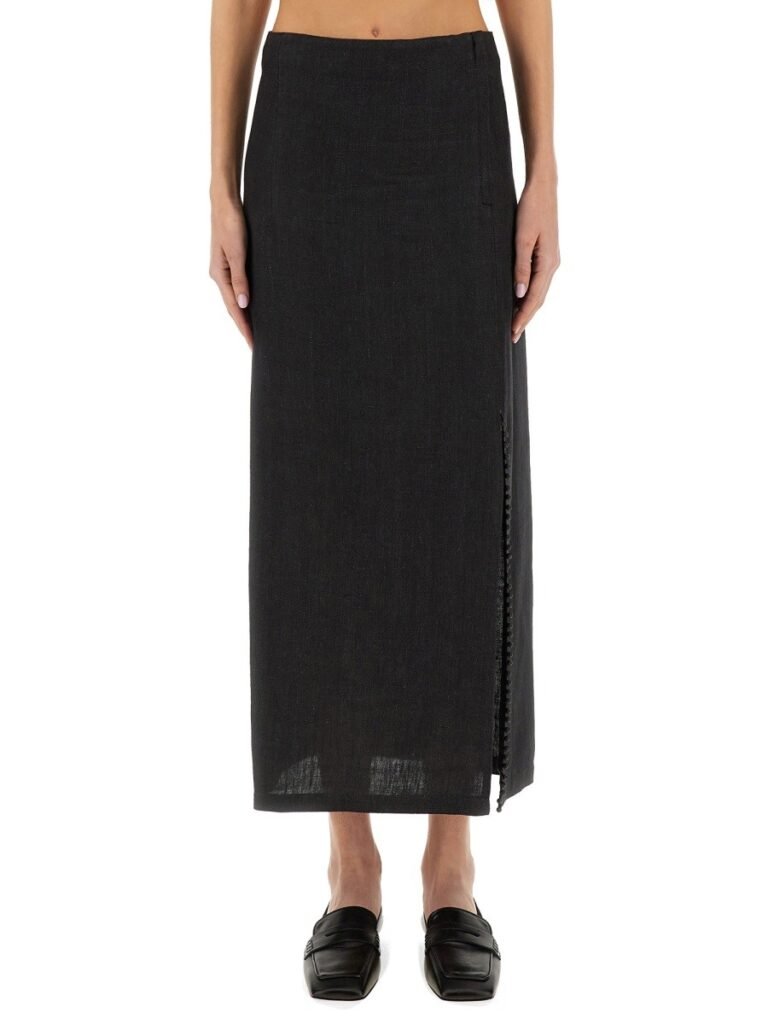LINEN SKIRT WITH SLIT