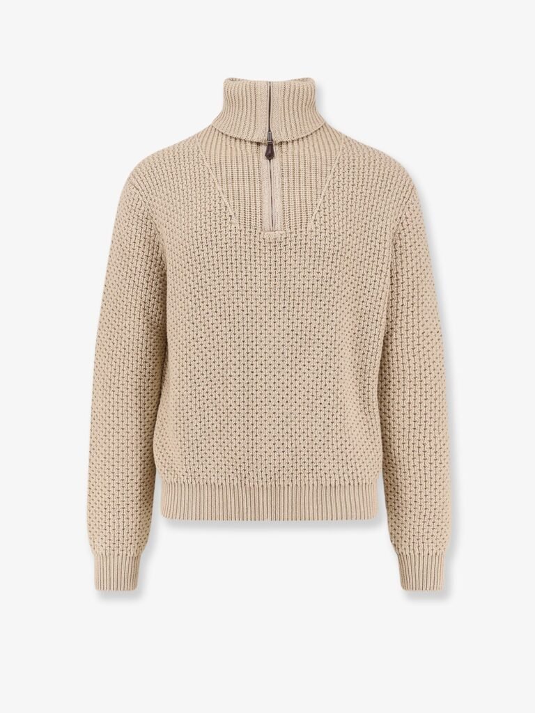 Linen, virgin wool, cashmere and silk blend sweater