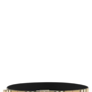 Logo buckle reversible belt