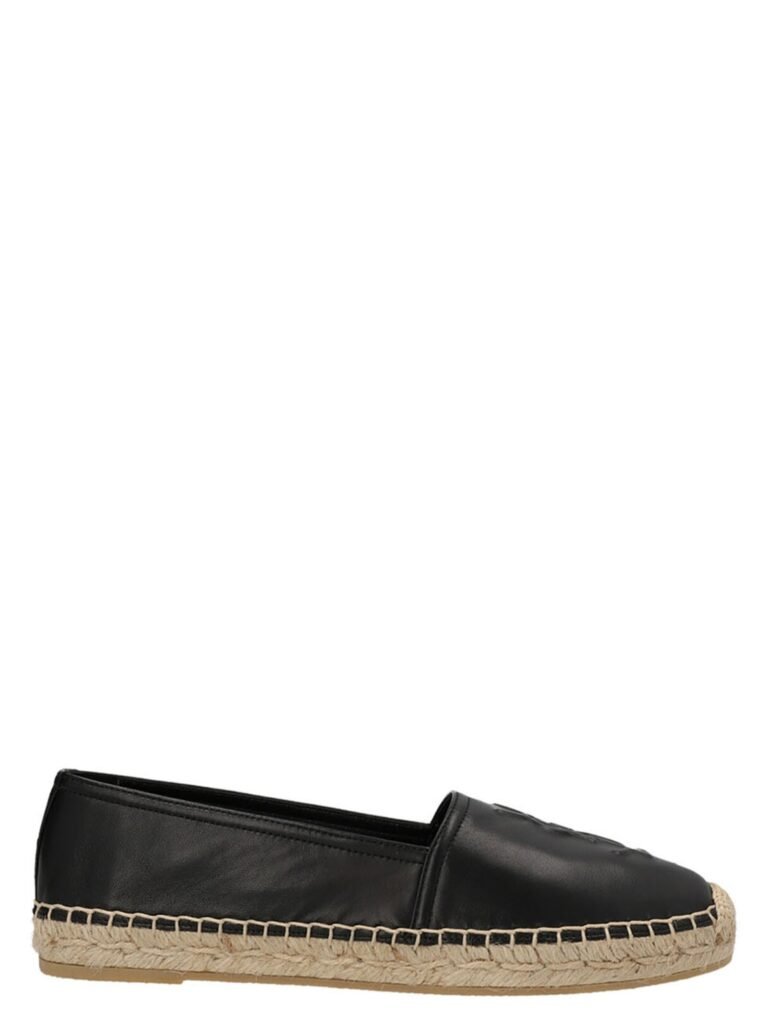 Logo leather espadrilles