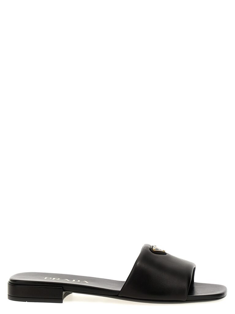 Logo leather sandals