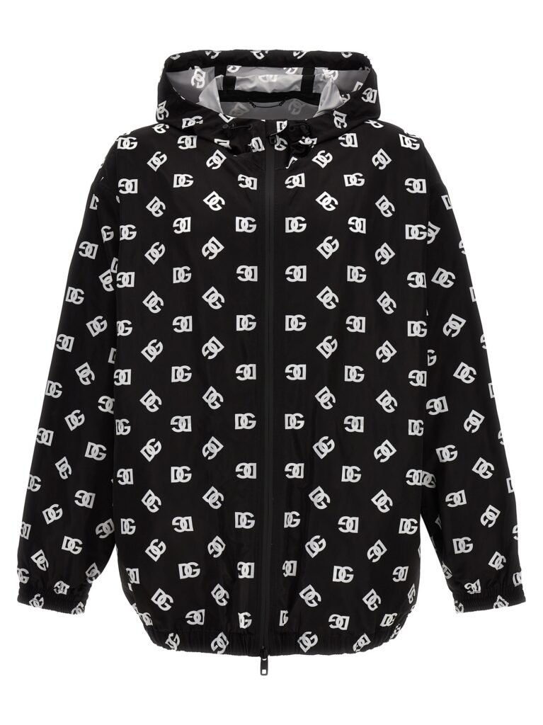 Logo print hooded jacket