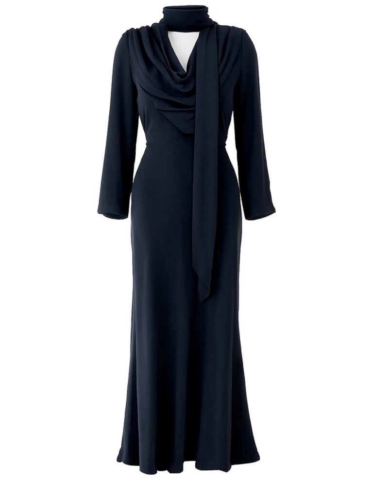 LONG DRAPED DRESS
