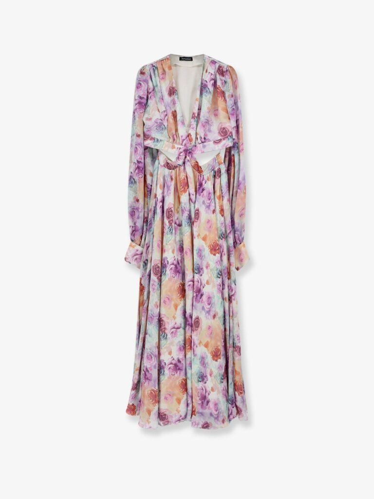 Long dress with multicolor floral print