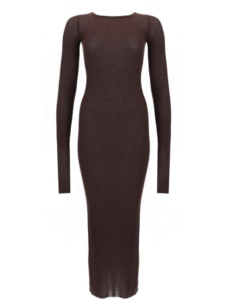 LONG-SLEEVED MIDI DRESS