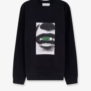 Loose Fit Crewneck Smile Print Sweatshirt
