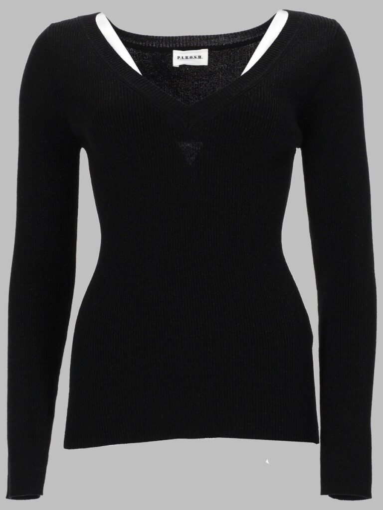 MAGLIA IN LANA CON SCOLLO A V