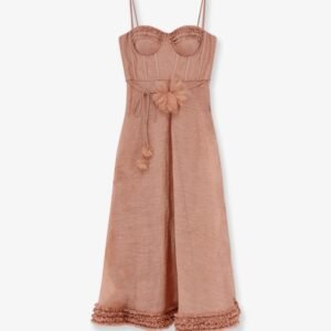 Luna silk and linen blend midi dress