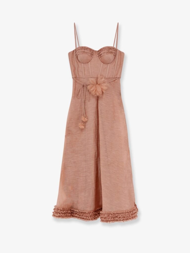 Luna silk and linen blend midi dress