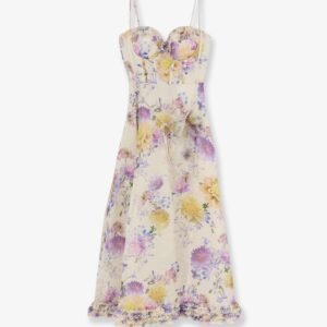 Luna silk and linen blend midi dress
