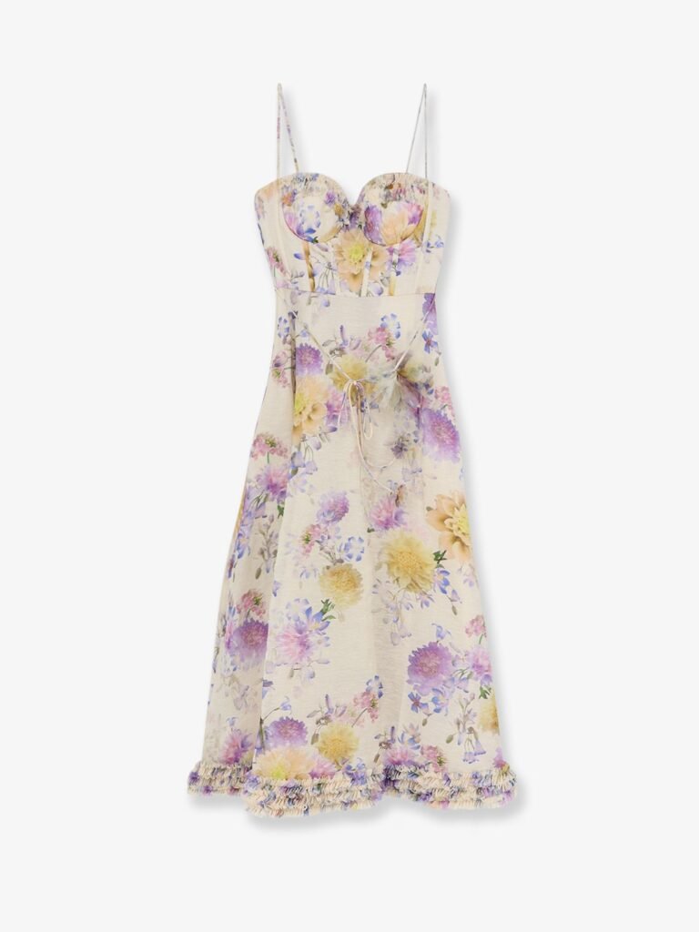 Luna silk and linen blend midi dress