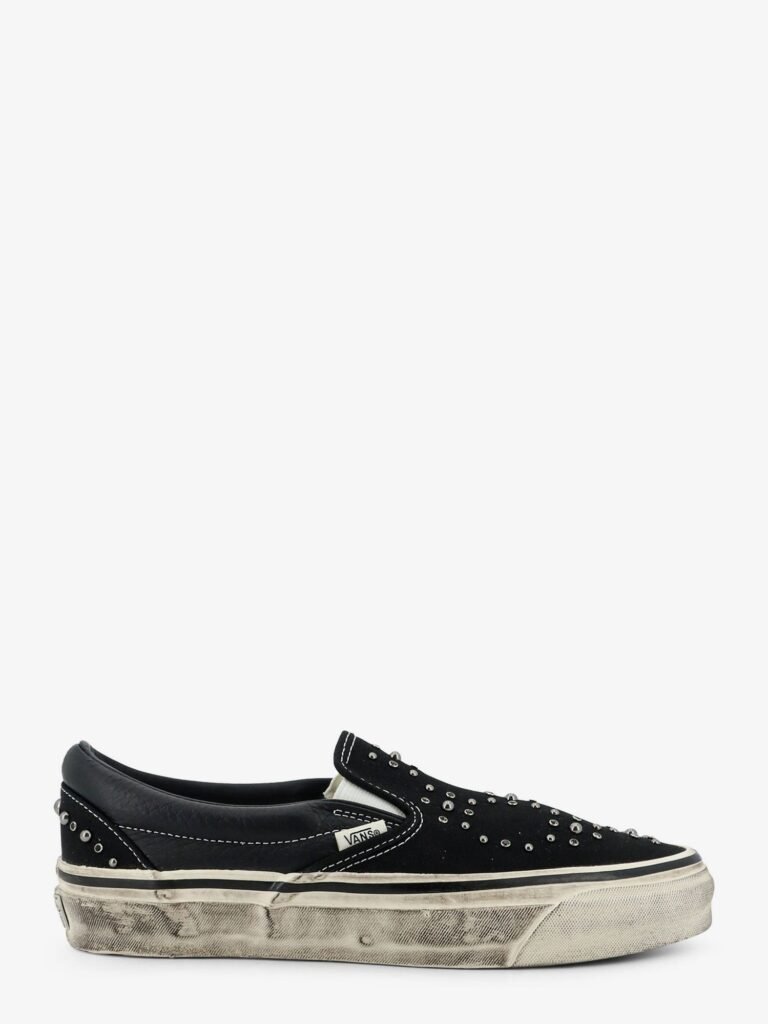 Lx classic slip on 98 canvas and leather sneakers with all-over metal beads