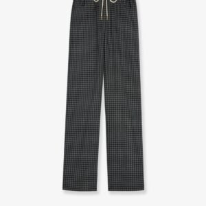 Madras wool and cashmere jogger trousers