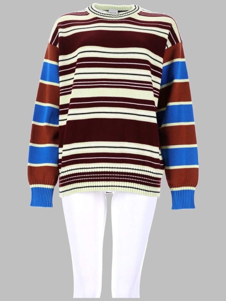 MAGLIA IN LANA E COTONE A RIGHE