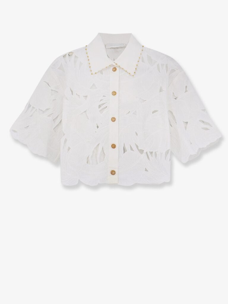 Mahon cotton shirt with all-over embroidery