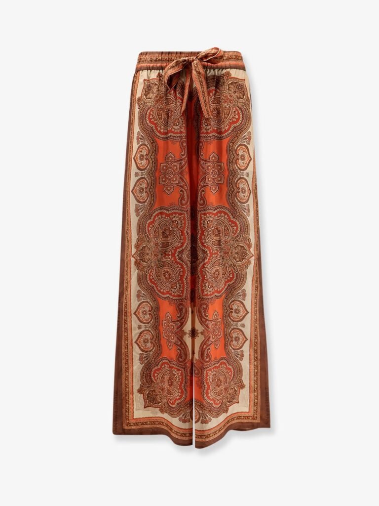 Mahon silk trousers with paisley print