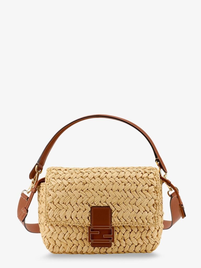 Mamma Baguette Medium raffia crossbody bag