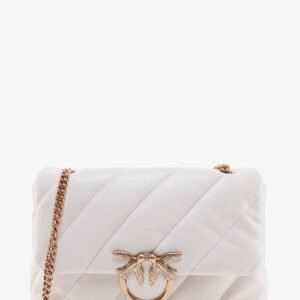 Matelassé leather shoulder bag with iconic love birds buckle