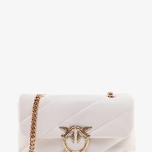 Matelassé leather shoulder bag with iconic love birds buckle