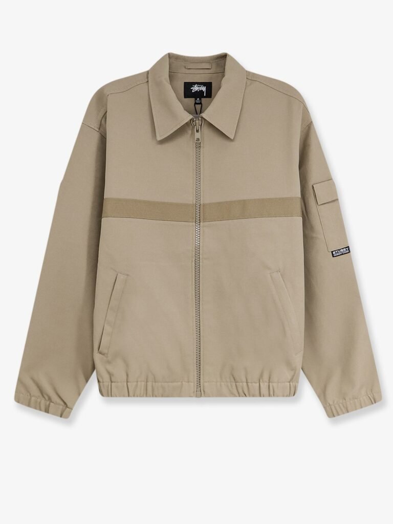 Mechanic jacket with grosgrain band