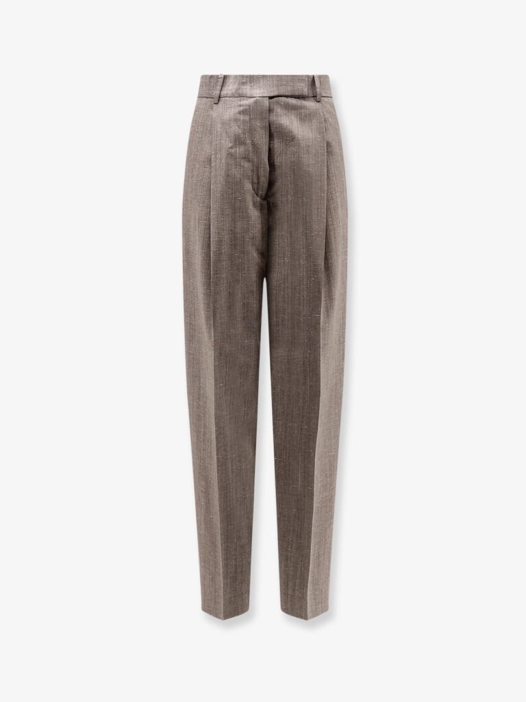 Mélange wool and viscose trousers