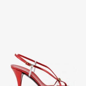 Metallic leather sandals with Medusa logo on the front