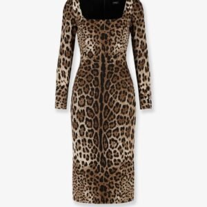 Midi Dress with Animal Print