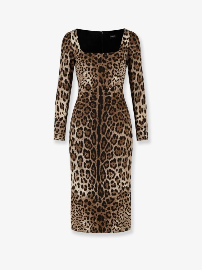 Midi Dress with Animal Print