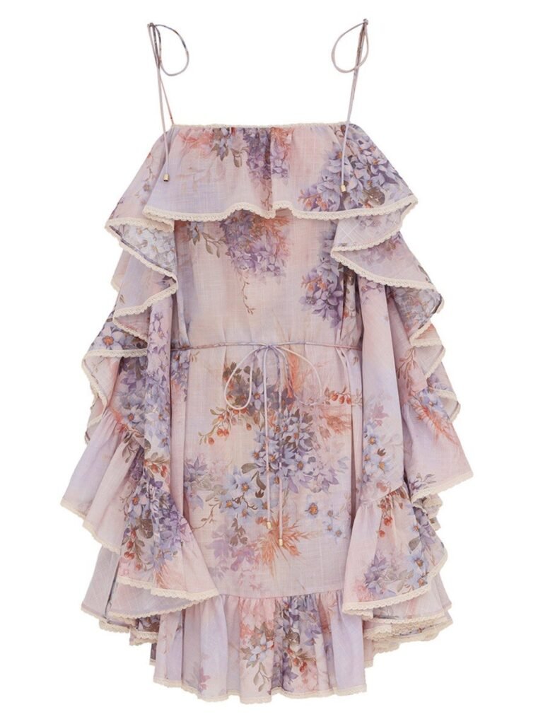 MINI DRESS WITH RUFFLES "CASCADIAN"
