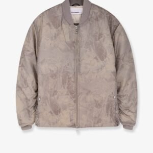 Minimal printed fabric bomber