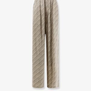 Monogram silk trousers
