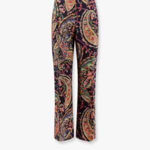 Multicolor fabric trousers
