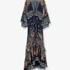 Multicolor silk long dress