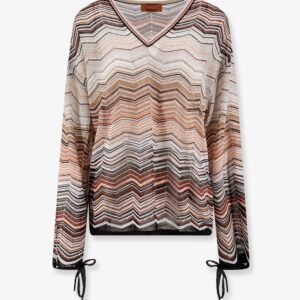 Multicolor viscose and metallic fiber sweater
