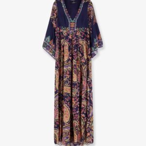 Multicolor viscose long dress