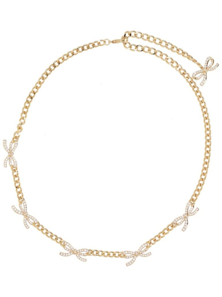 NECKLACE WITH BOWS AND CRYSTALS