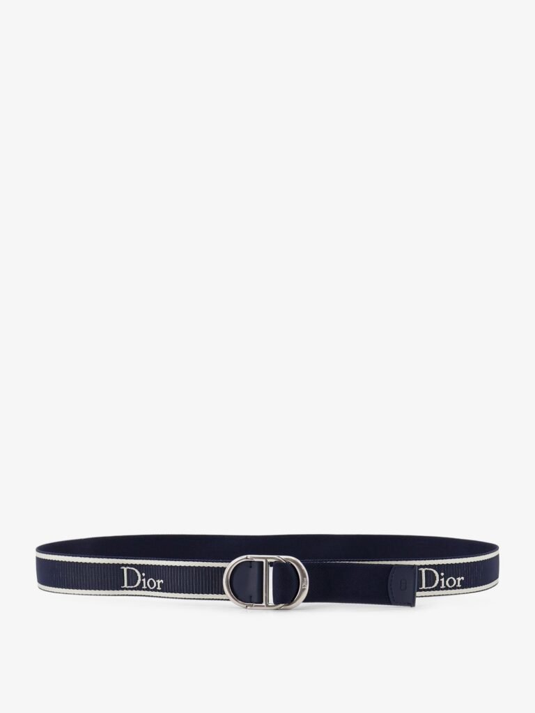 Nylon belt with embroidered logo