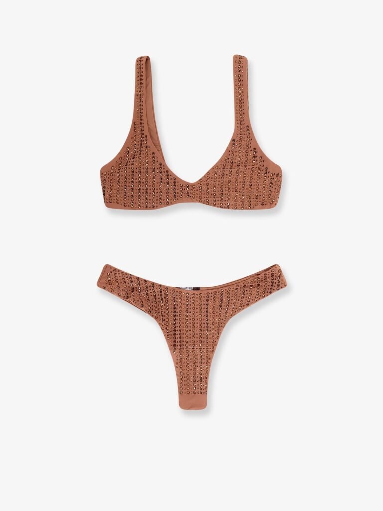 Nylon bikini with all-over rhinestones