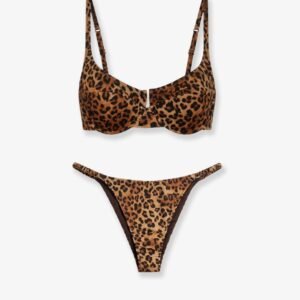 Perlamir nylon bikini with animal print