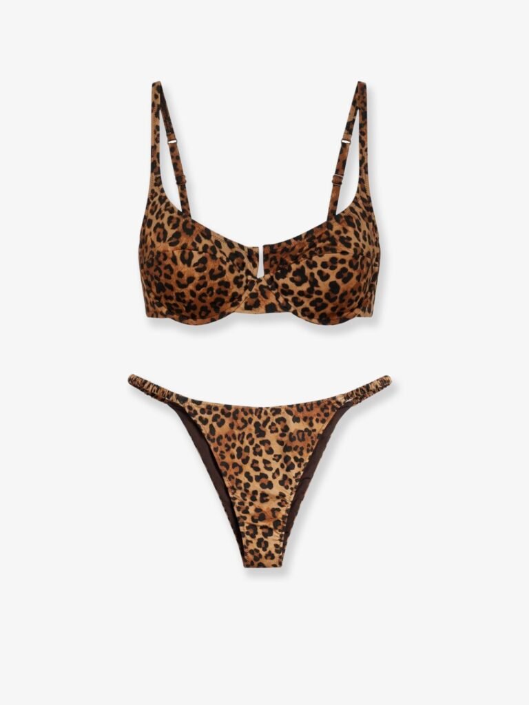 Perlamir nylon bikini with animal print