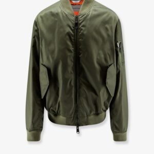 Nylon bomber with orange lining