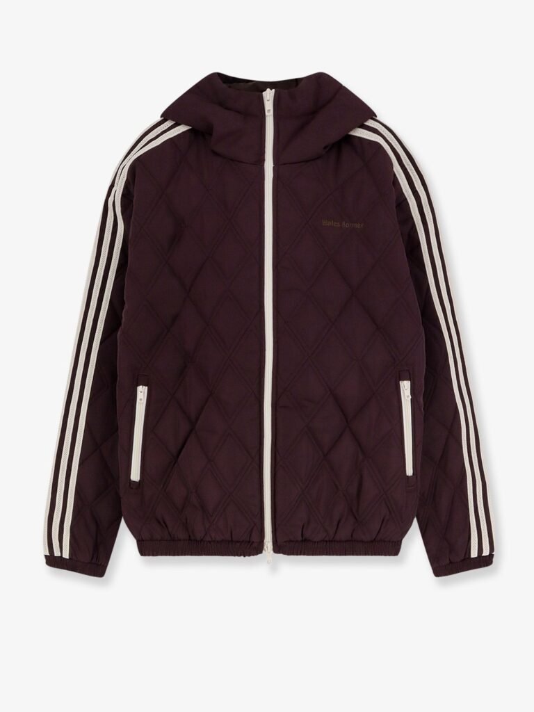 Nylon down jacket with iconic side stripes